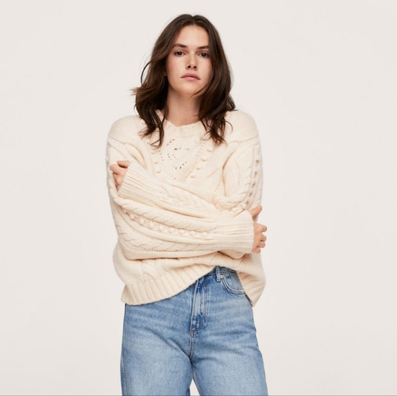 MANGO Contrasting knit sweater - Picture 3 of 3